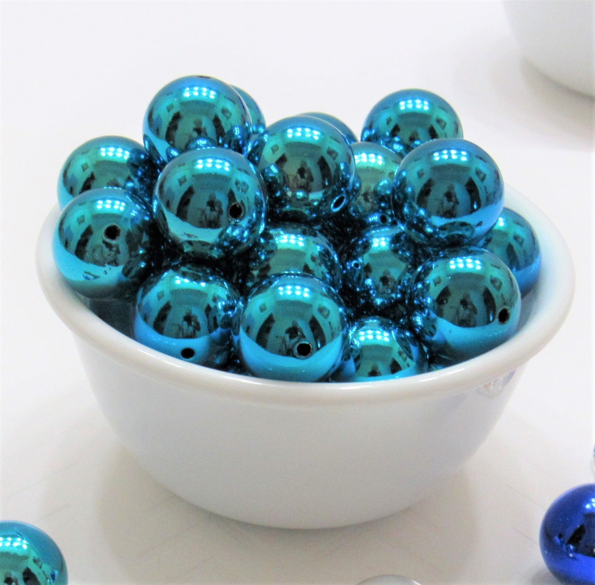 20mm UV Turquoise Shinny Bubblegum Bead, Chunky UV Bead Supply, Gumball, Jewelry Bead Supply, Bubblegum Bead, Shinny UV  Bubblegum Bead