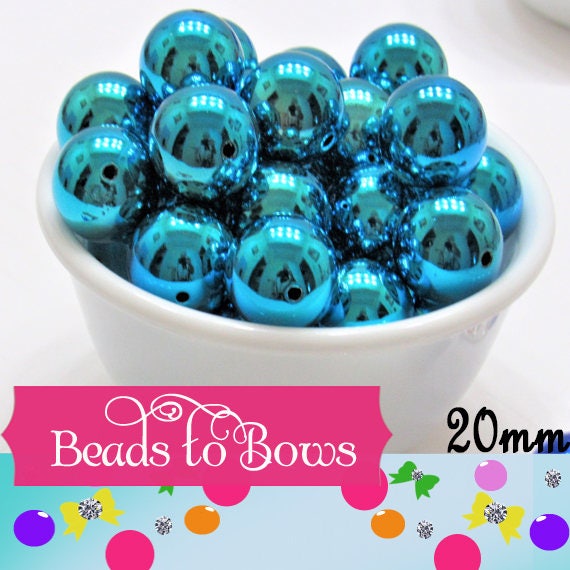 20mm UV Turquoise Shinny Bubblegum Bead, Chunky UV Bead Supply, Gumball, Jewelry Bead Supply, Bubblegum Bead, Shinny UV  Bubblegum Bead