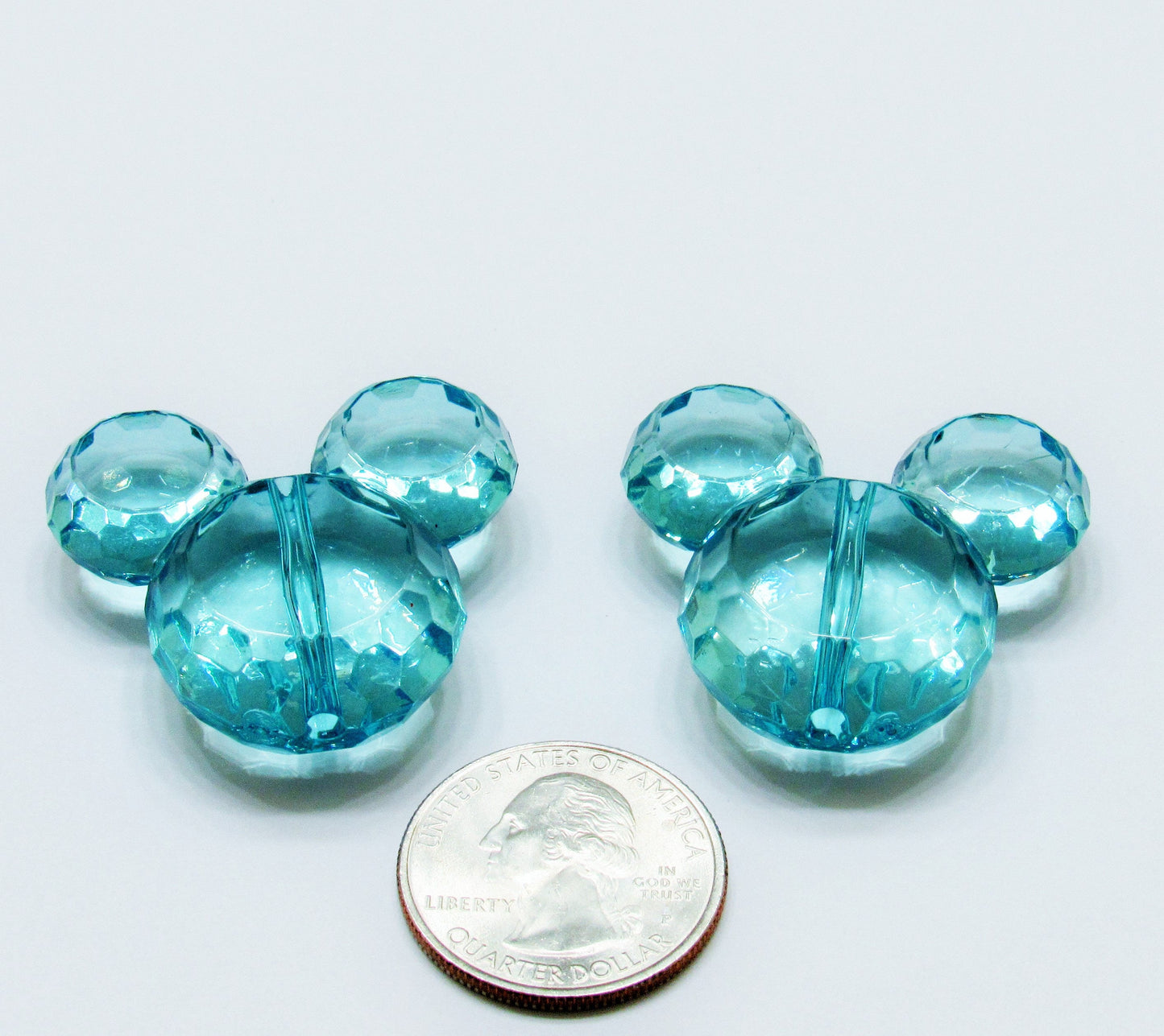 34mm Turquoise Mickey Minnie Mouse Bubblegum Beads, Acrylic Mickey Mouse Bead, Chunky Bead Supply, Mickey Mouse Head Bead, Jewelry Supply