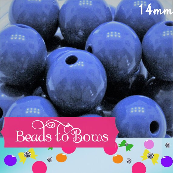 NEW 14mm Royal Blue Bubblegum Beads, Chunky Bright Colored Beads, Chunky Necklace Supply Bead, Gumball Bead, DIY Bead Supply, Bubblegum Bead