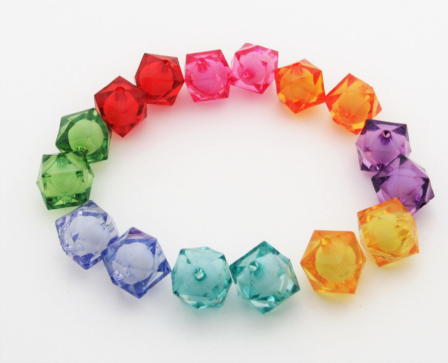 20mm Cube Transparent Faceted Beads, Cube Bead In A Bead, Bubblegum Bead, Chunky Transparent Cube Beads, Chunky Bead Sup