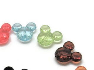 34mm Yellow Mickey Minnie Mouse Bubblegum Beads, Transparent Acrylic Mickey Mouse Bead, Chunky Bead Supply, Mickey Mouse Jewelry Supply