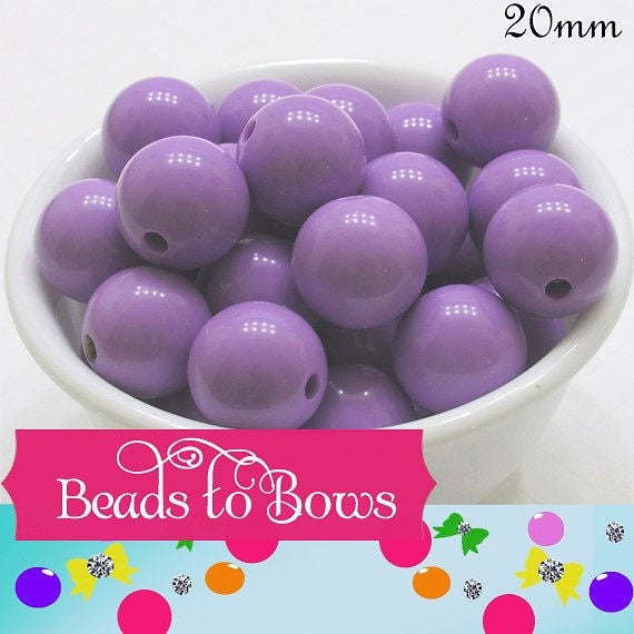 20mm Lavender Bubblegum Beads, Chunky Bubblegum Beads, Gum Ball Beads, Chunky Necklace Supply Beads, 20mm Gumball Beads, Chunk Bead Supply
