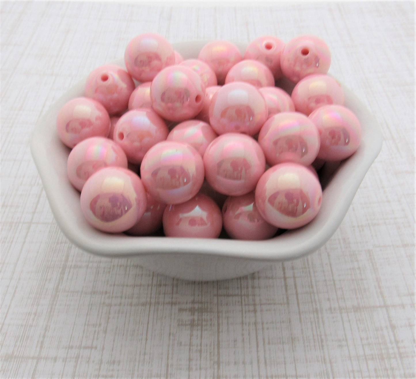 10Ct. 20mm AB Light Pink Bubblegum Bead, Chunky Round Bead, AB Gum Ball Bead, Chunky Bead Supply, Bubblegum Necklace Supply Beads