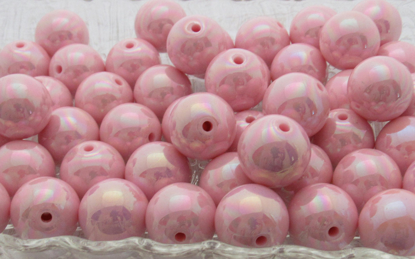 10Ct. 20mm AB Light Pink Bubblegum Bead, Chunky Round Bead, AB Gum Ball Bead, Chunky Bead Supply, Bubblegum Necklace Supply Beads