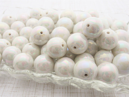 20mm White AB Bubblegum Beads, Chunky Bubblegum Beads, Gumball Beads, Acrylic Beads, Fairy Kawaii Bead Chunky Bubblegum Bead Chunky Bead