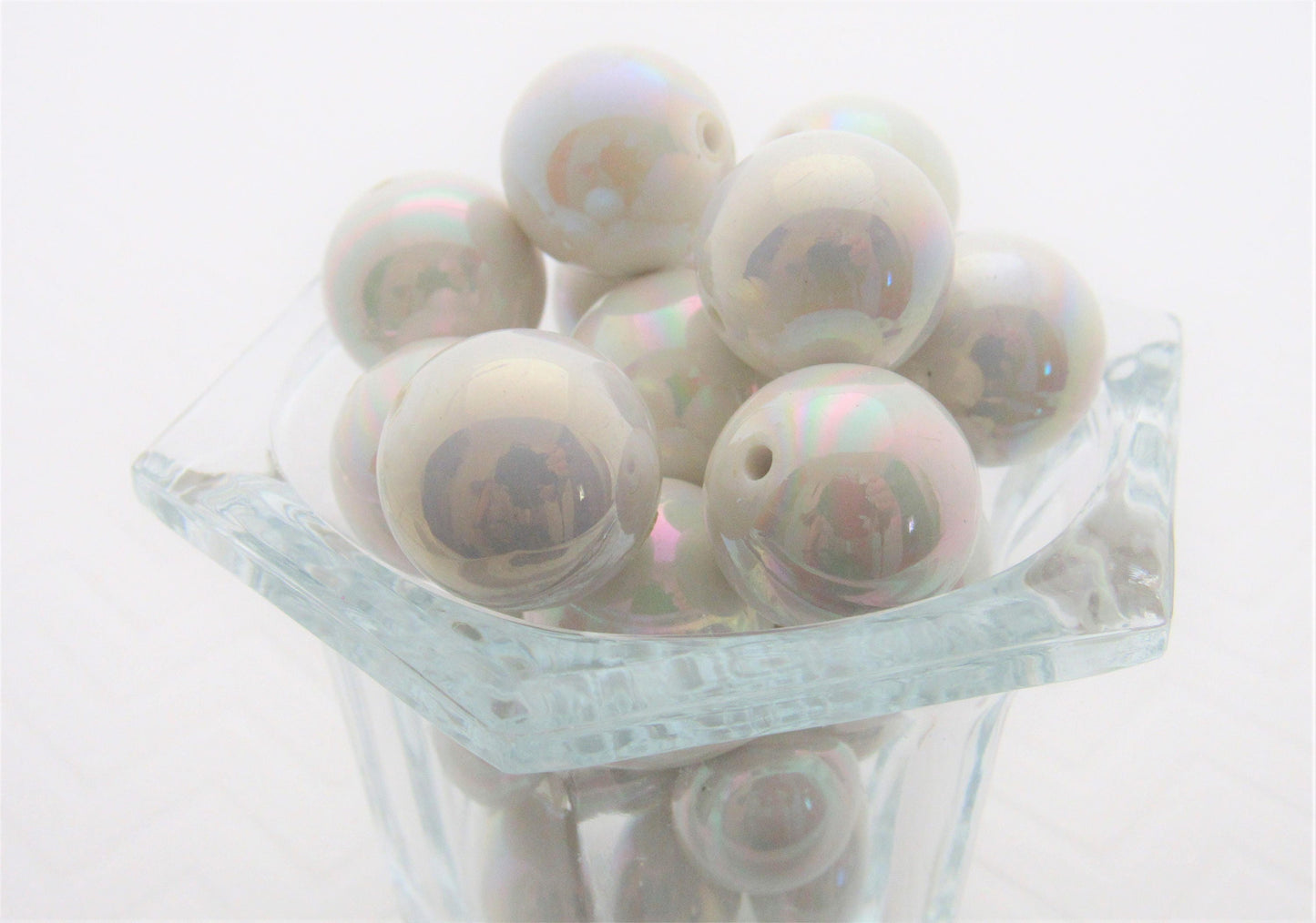 20mm White AB Bubblegum Beads, Chunky Bubblegum Beads, Gumball Beads, Acrylic Beads, Fairy Kawaii Bead Chunky Bubblegum Bead Chunky Bead