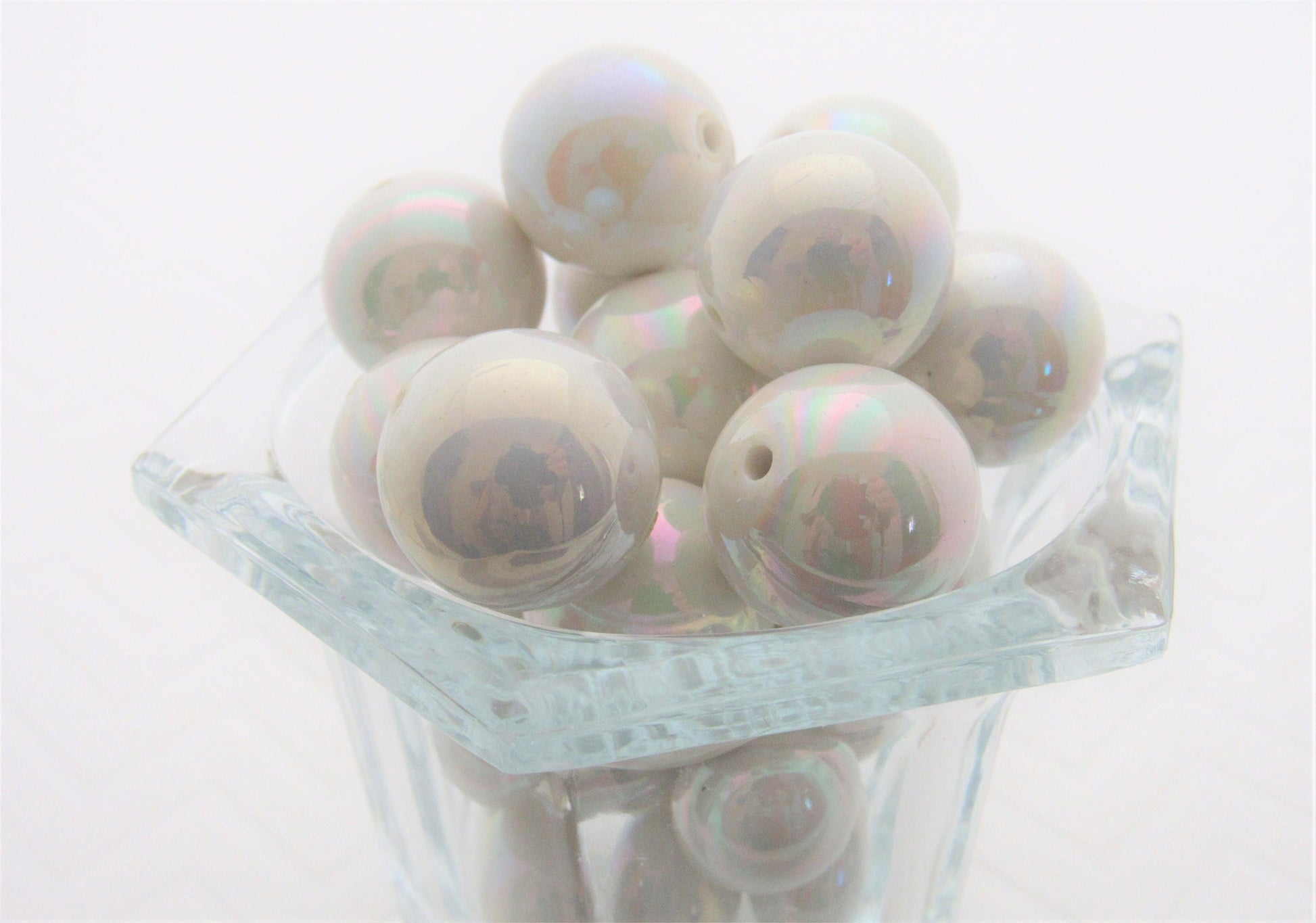 20mm White AB Bubblegum Beads, Chunky Bubblegum Beads, Gumball Beads, Acrylic Beads, Fairy Kawaii Bead Chunky Bubblegum Bead Chunky Bead