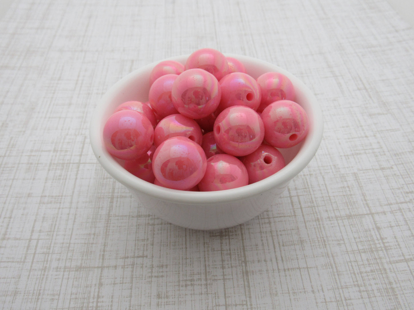 20mm AB Pink Bubblegum Bead, Chunky Round Acrylic Bead, AB Gum Ball Bead, Chunky Bead Supply, Bubblegum Necklace Supply Beads