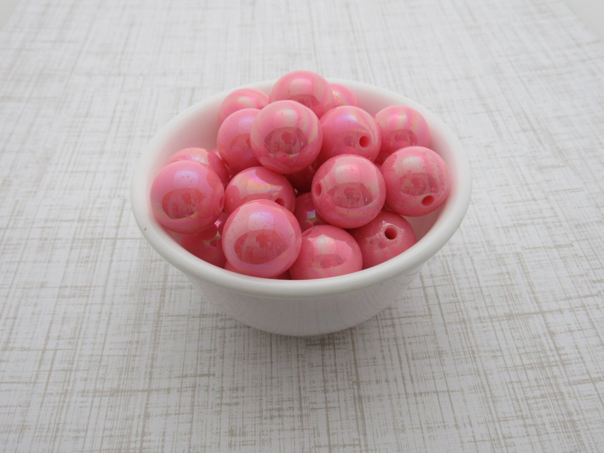 20mm AB Pink Bubblegum Bead, Chunky Round Acrylic Bead, AB Gum Ball Bead, Chunky Bead Supply, Bubblegum Necklace Supply Beads