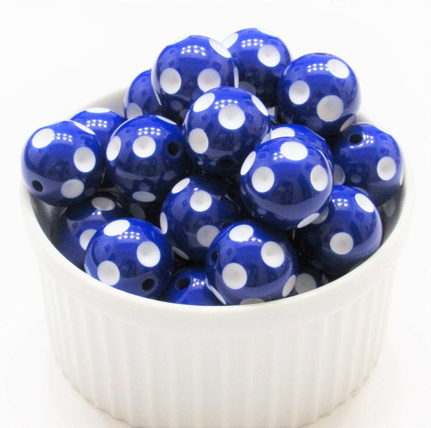 20mm Royal Blue Polka Dot Beads, Bubblegum Beads, Chunky Acrylic Gumball Beads, Bubblegum Necklace beads, Chunky Necklace Supply Beads