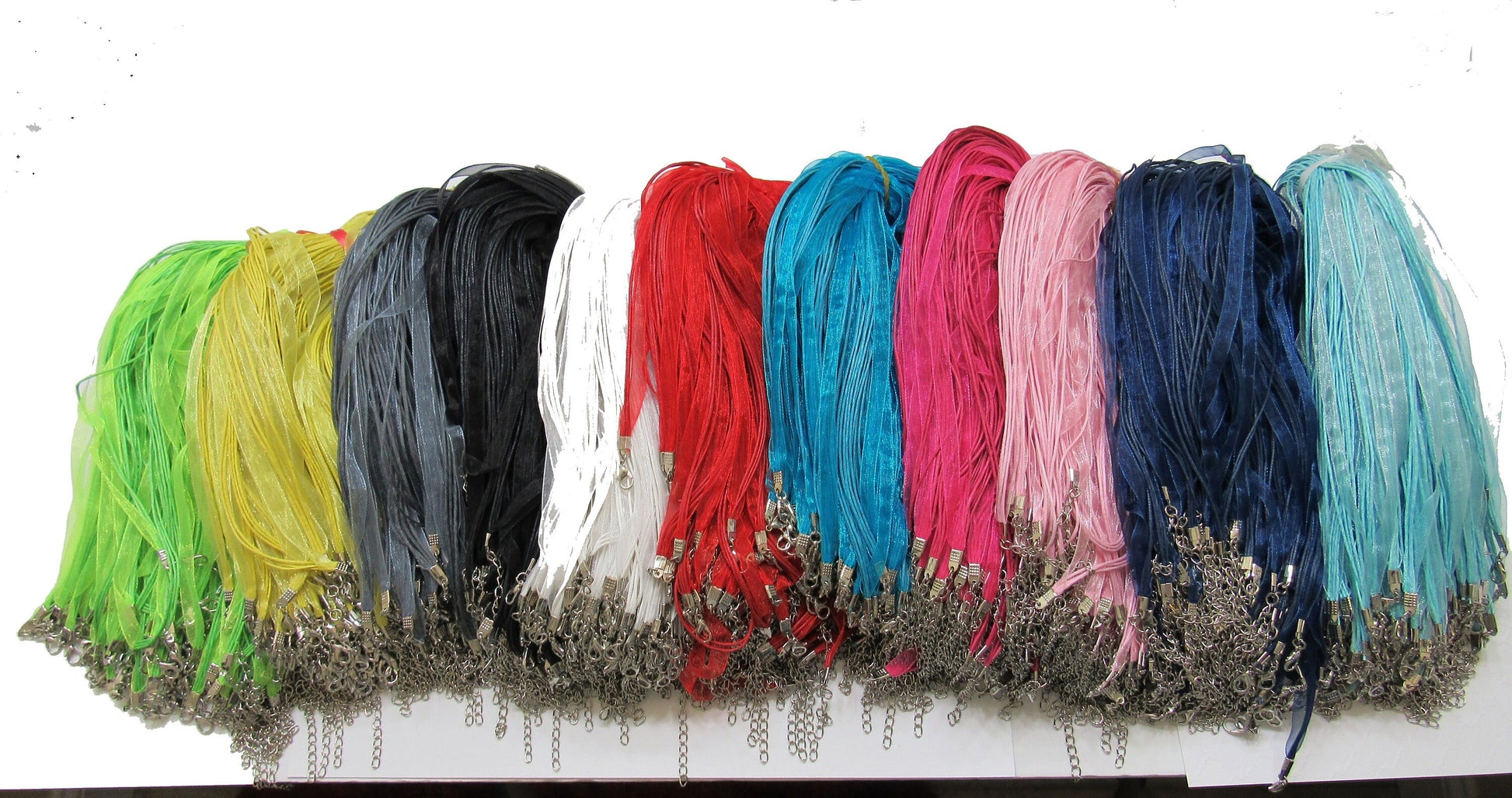 Ribbon Necklaces, Organza and Cord Necklaces, Pendant Necklace, Organza Necklace 11 + Colors