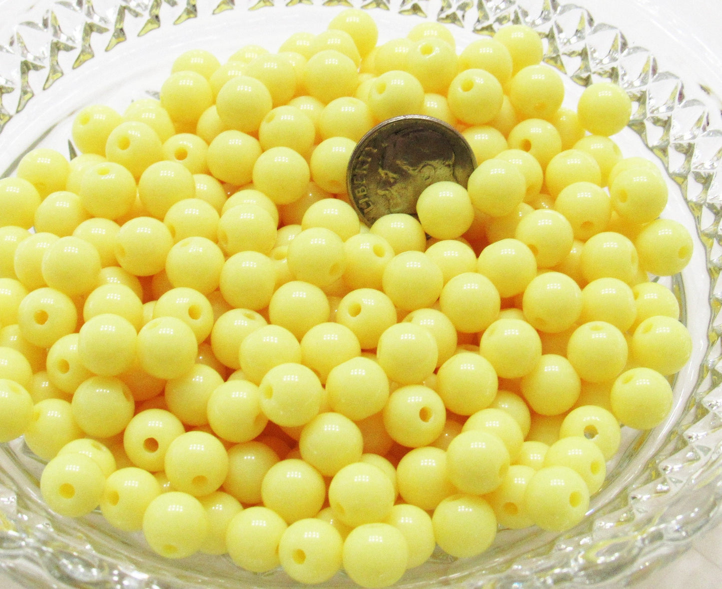 8mm Pastel Yellow  Bubblegum Beads, Gumball Beads, Round Acrylic Beads, Acrylic Beads, Bubblegum Beads, Bubblegum Necklace Supply Beads