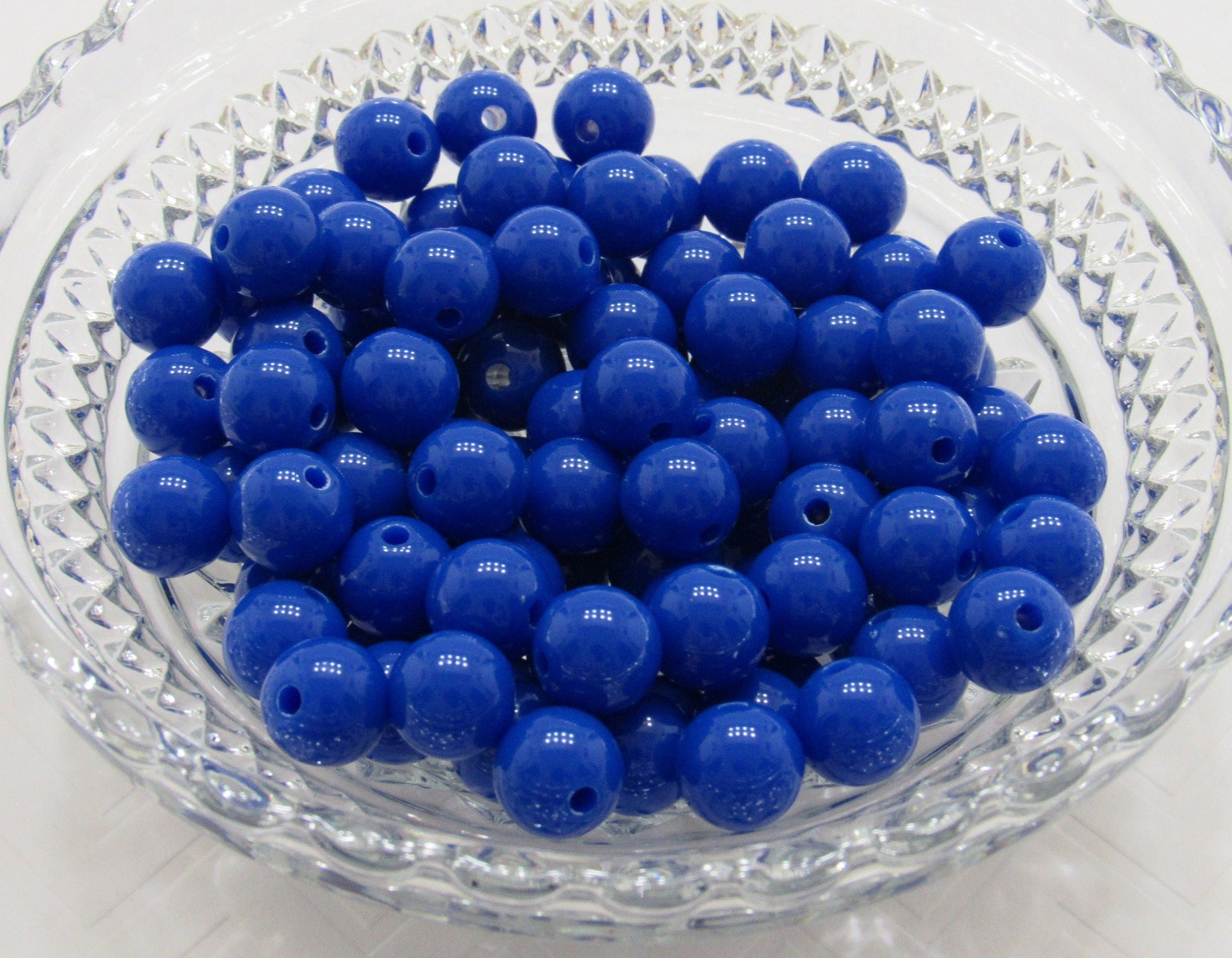 50 Royal 12mm Blue Bubblegum Beads, Chunky Bubblegum Beads, Chunky Necklace Supply Bead, Gumball Beads, Bubblegum Beads, DIY Bead Supply