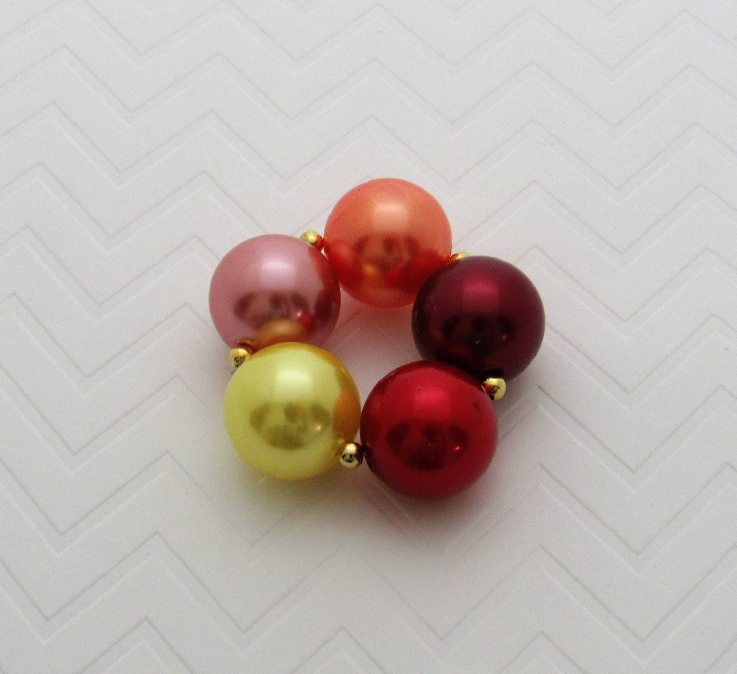20mm Fall Colored Pearls Red, Yellow, Orange Bubblegum Beads, Chunky Beads, Gumball Beads, Chunky Necklace Supply, Chunky Gumball Pearl bead