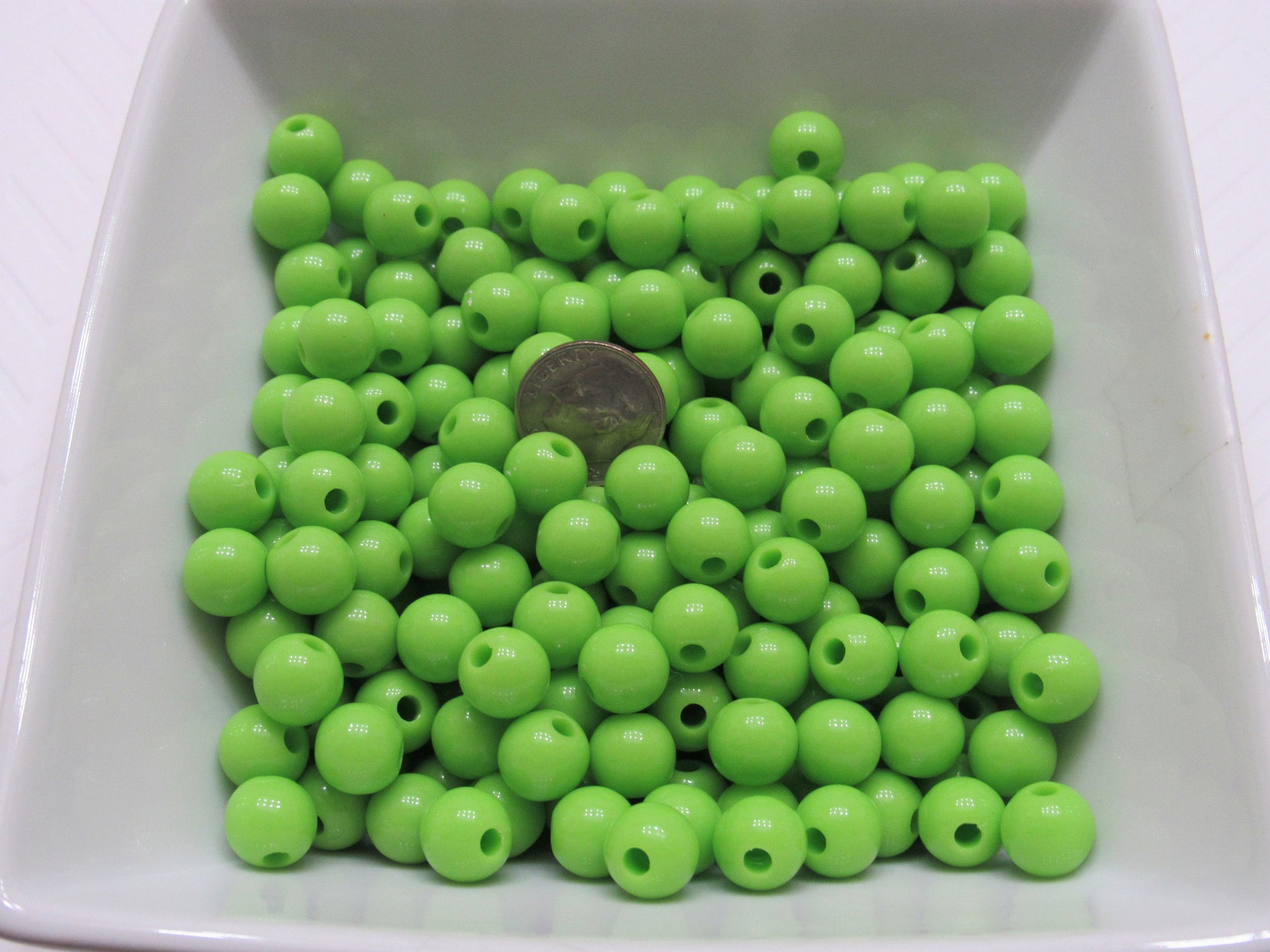 10mm Lime Bubblegum Beads, Round Bubblegum Beads, Chunky Acrylic Beads, Gum Ball Beads, Fairy Kei Beads, Chunky Necklace Supply Beads