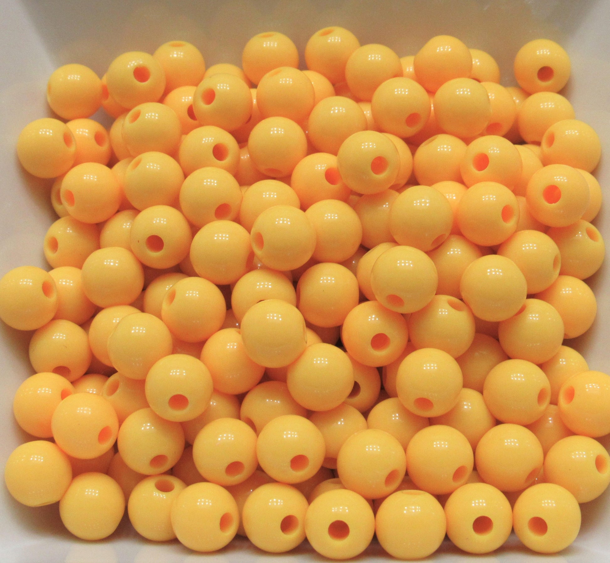 10mm Yellow Bubblegum Beads, Round Bubblegum Beads, Chunky Acrylic Beads, Gum Ball Beads, Fairy Kei Beads, Chunky Necklace Supply Beads