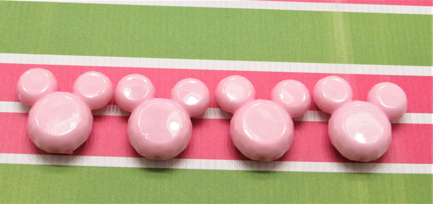 Pink Minnie Mouse Bubblegum bead, Acrylic Mickey Mouse Beads, Chunky Minnie Mouse Bead, Gumball Mickey, Chunky Mickey Necklace Bead