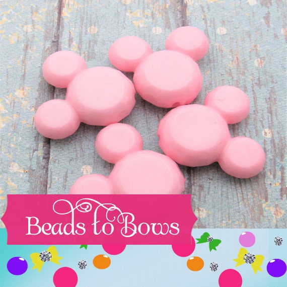 Pink Minnie Mouse Bubblegum bead, Acrylic Mickey Mouse Beads, Chunky Minnie Mouse Bead, Gumball Mickey, Chunky Mickey Necklace Bead