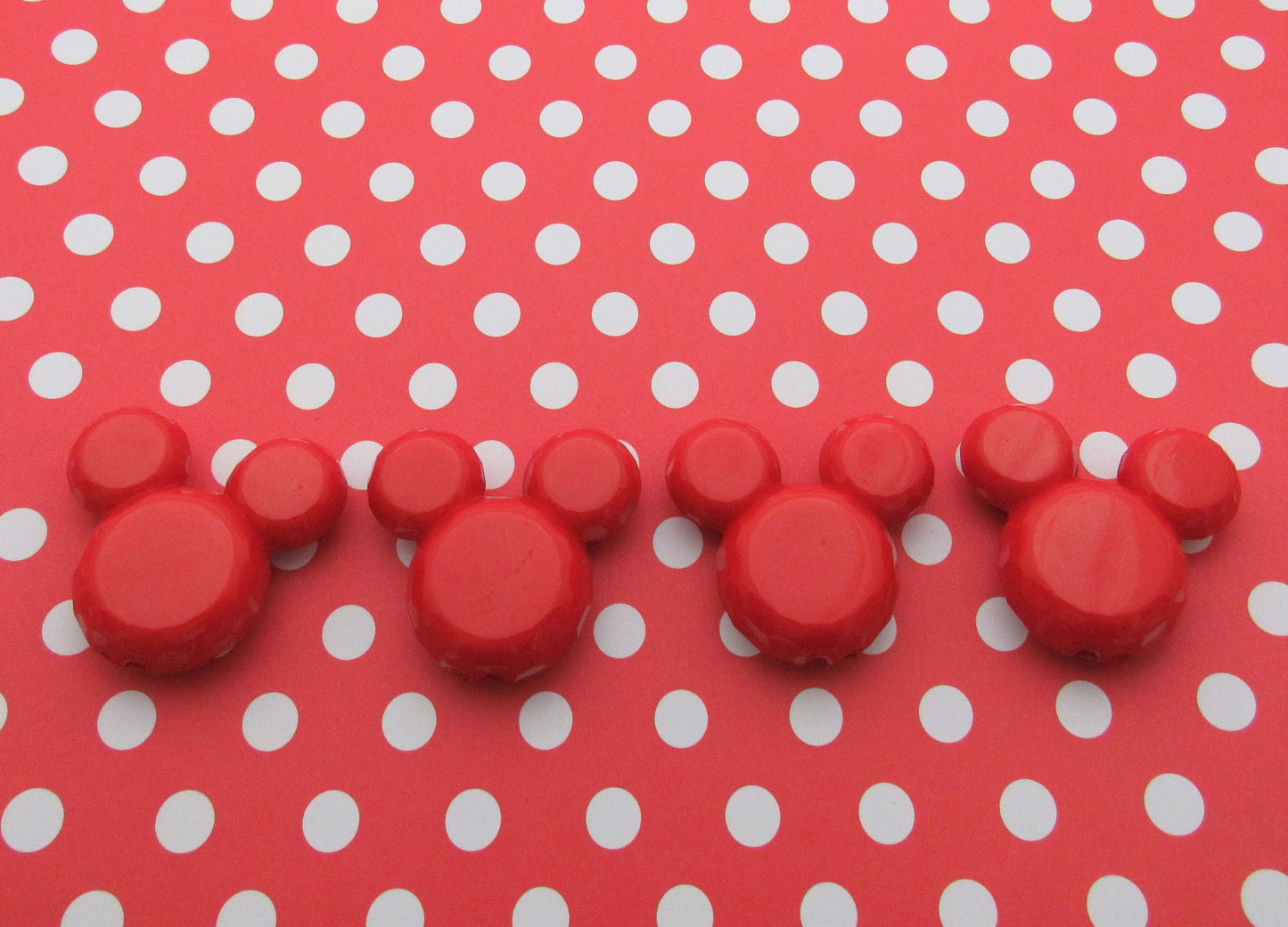 Red Minnie Mouse Bubblegum bead, Acrylic Mickey Mouse Beads, Chunky Minnie Mouse Bead, Gumball Mickey, Chunky Mickey Necklace Bead