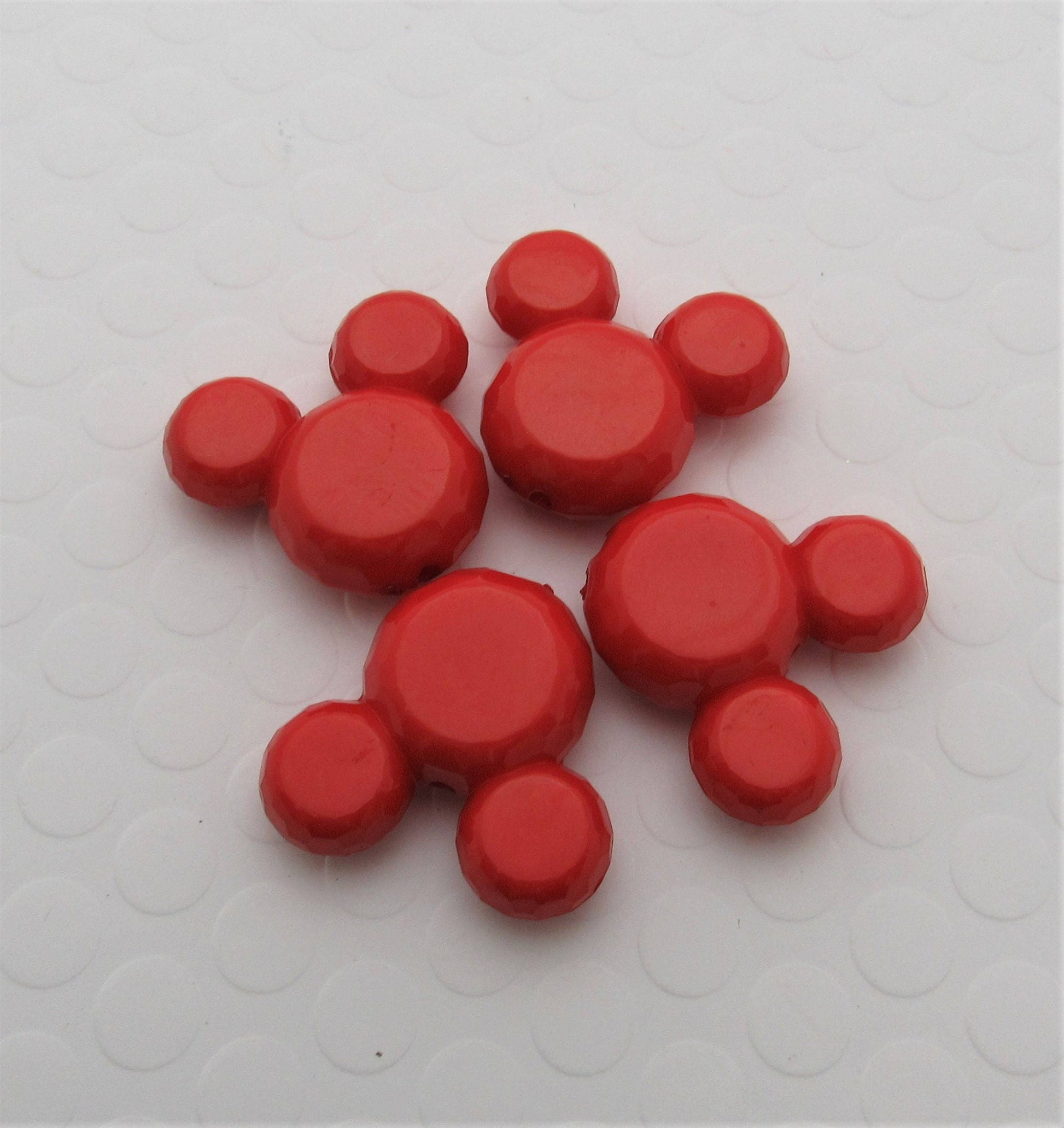 Red Minnie Mouse Bubblegum bead, Acrylic Mickey Mouse Beads, Chunky Minnie Mouse Bead, Gumball Mickey, Chunky Mickey Necklace Bead