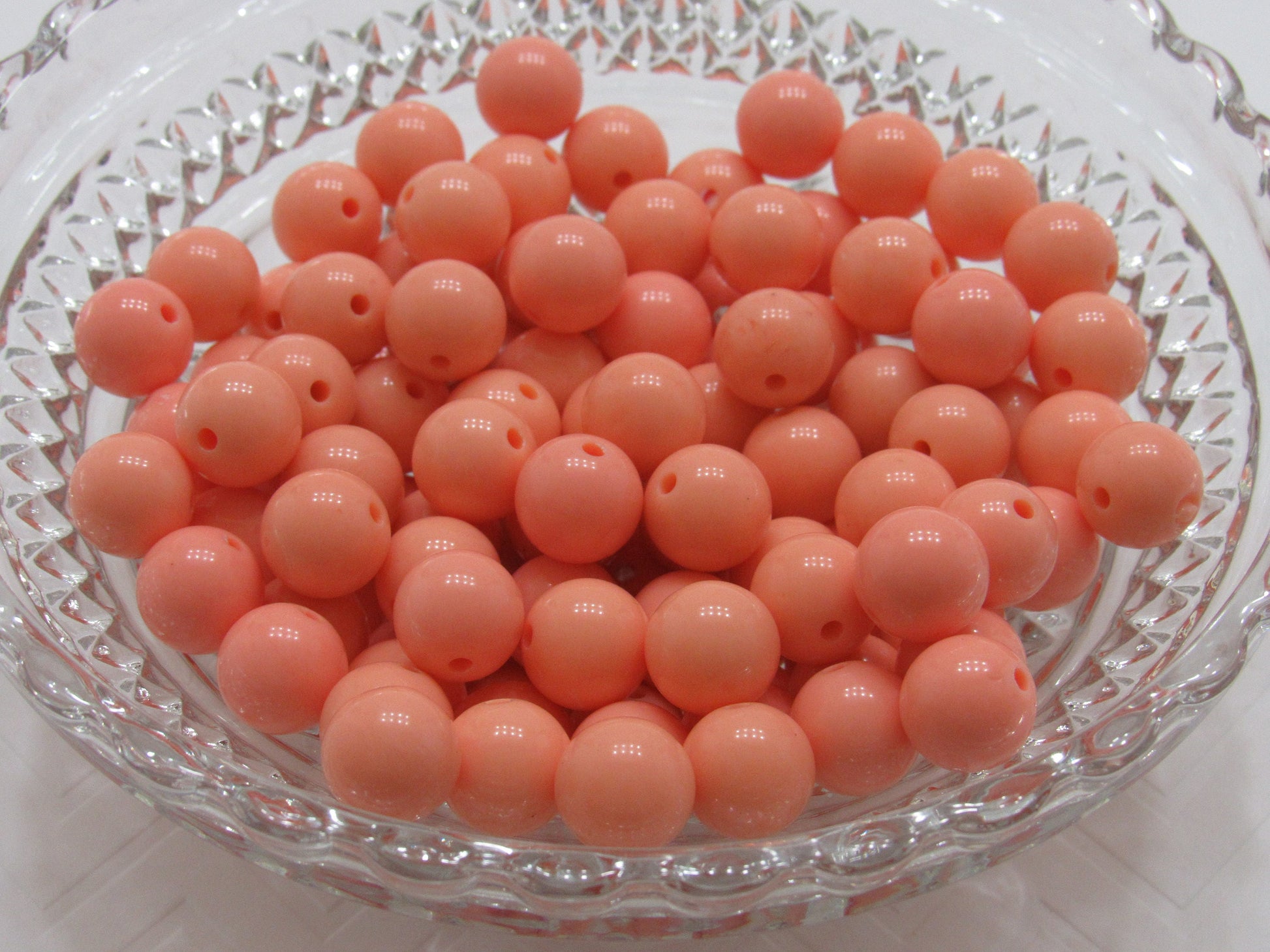 50 Peach 12mm Bubblegum Beads, Chunky Bubblegum Beads, Chunky Necklace Supply Bead, Gumball Beads, Bubblegum Beads, DIY Bead Supply