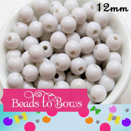 50 White 12mm Bubblegum Beads, Chunky Bubblegum Beads, Chunky Necklace Supply Bead, Gumball Beads, Bubblegum Beads, DIY Bead Supply
