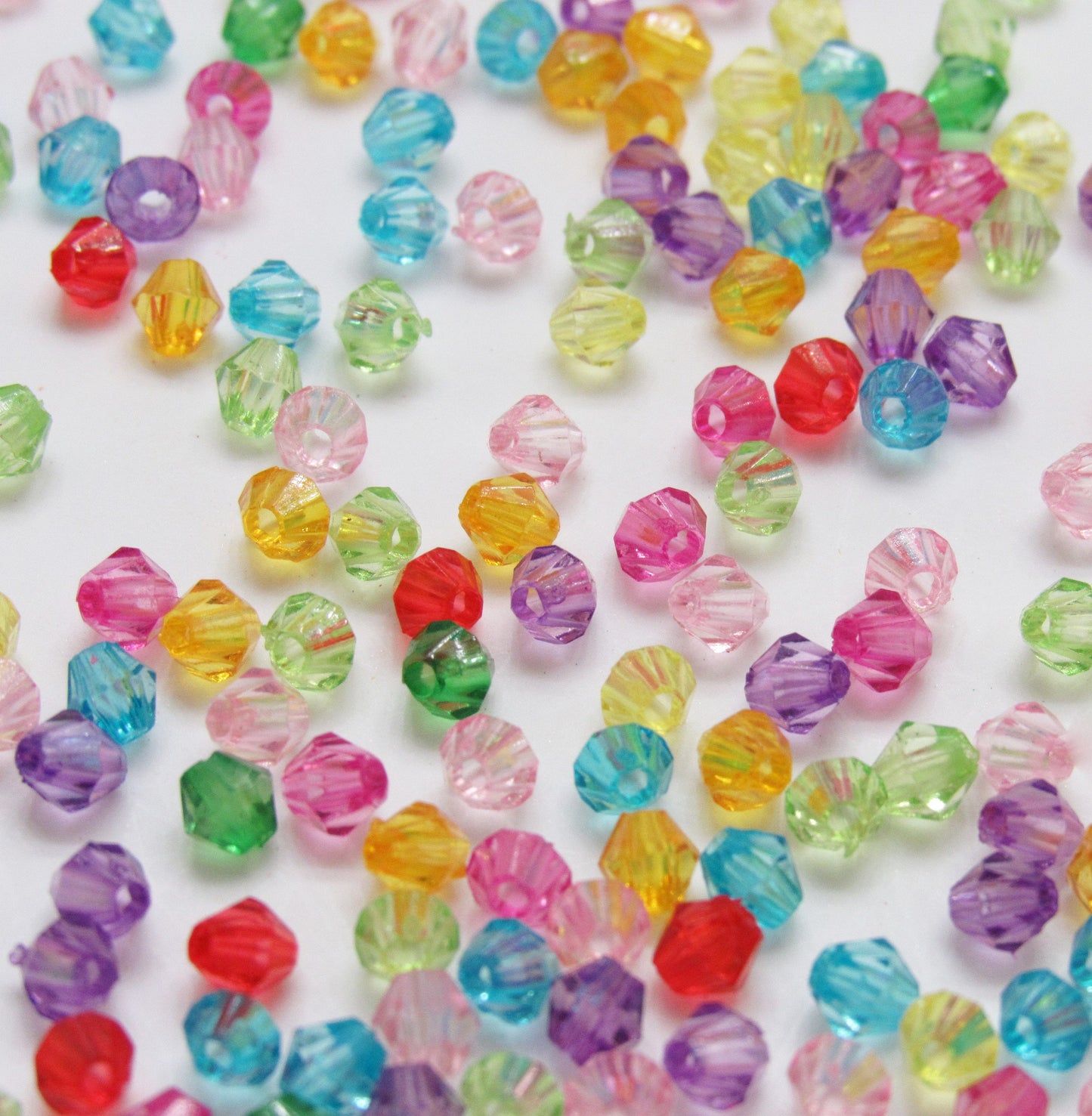 4mm Bubblegum Bicone Beads, Transparent Bubblegum Beads, Chunky Necklace Supply Bead, Jewelry Supply, Small 4mm Bicone Beads
