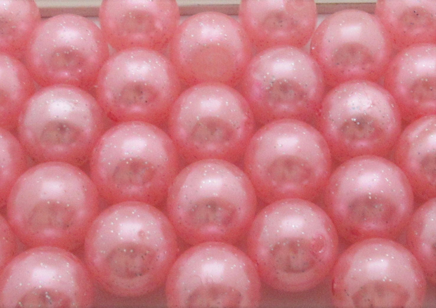 20mm Glitter Pink Pearls, Chunky Pearl Beads, Bubblegum Glitter Beads, Chunky Beads, Faux Pearl Beads, Chunky Bead Supply, Pearl Bead