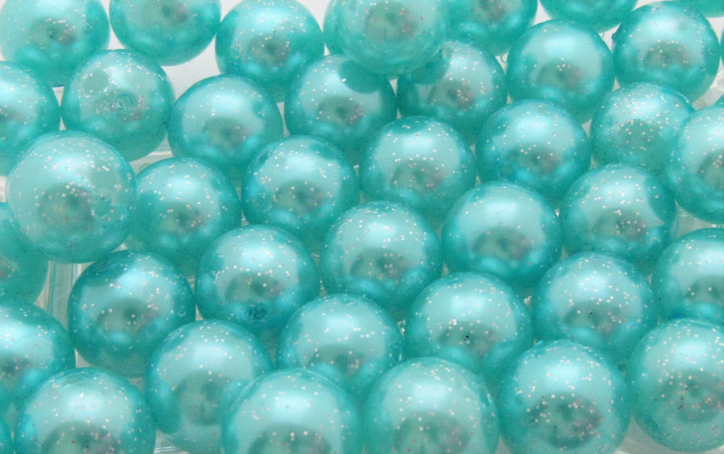 20mm Glitter Light Turquoise Pearls, Chunky Bubblegum Pearl, Glitter Beads, Chunky Beads, Faux Pearl Beads, Chunky Bead Supply, Pearls