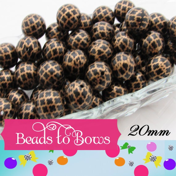 20mm Printed Quatrefoil Gold on Black Pearls,  Bubblegum Beads, Chunky Gumball Beads, Bubblegum Bead Supply, Chunky Printed Pearl Beads