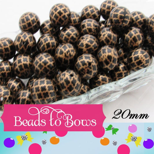 20mm Printed Quatrefoil Gold on Black Pearls,  Bubblegum Beads, Chunky Gumball Beads, Bubblegum Bead Supply, Chunky Printed Pearl Beads