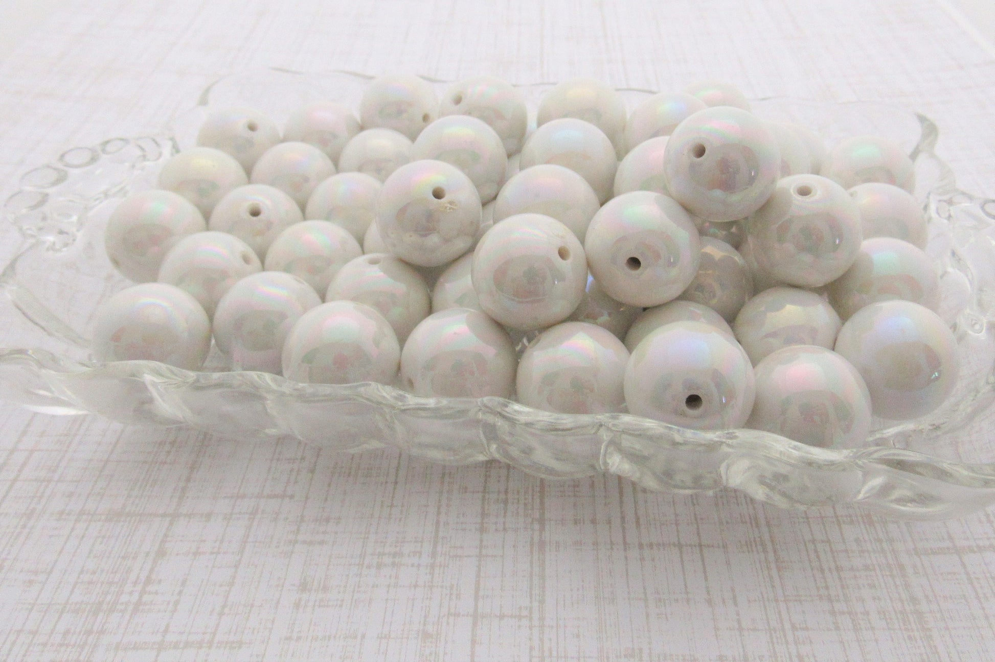 20mm White AB Bubblegum Beads, Chunky Bubblegum Beads, Gumball Beads, Acrylic Beads, Fairy Kawaii Bead Chunky Bubblegum Bead Chunky Bead