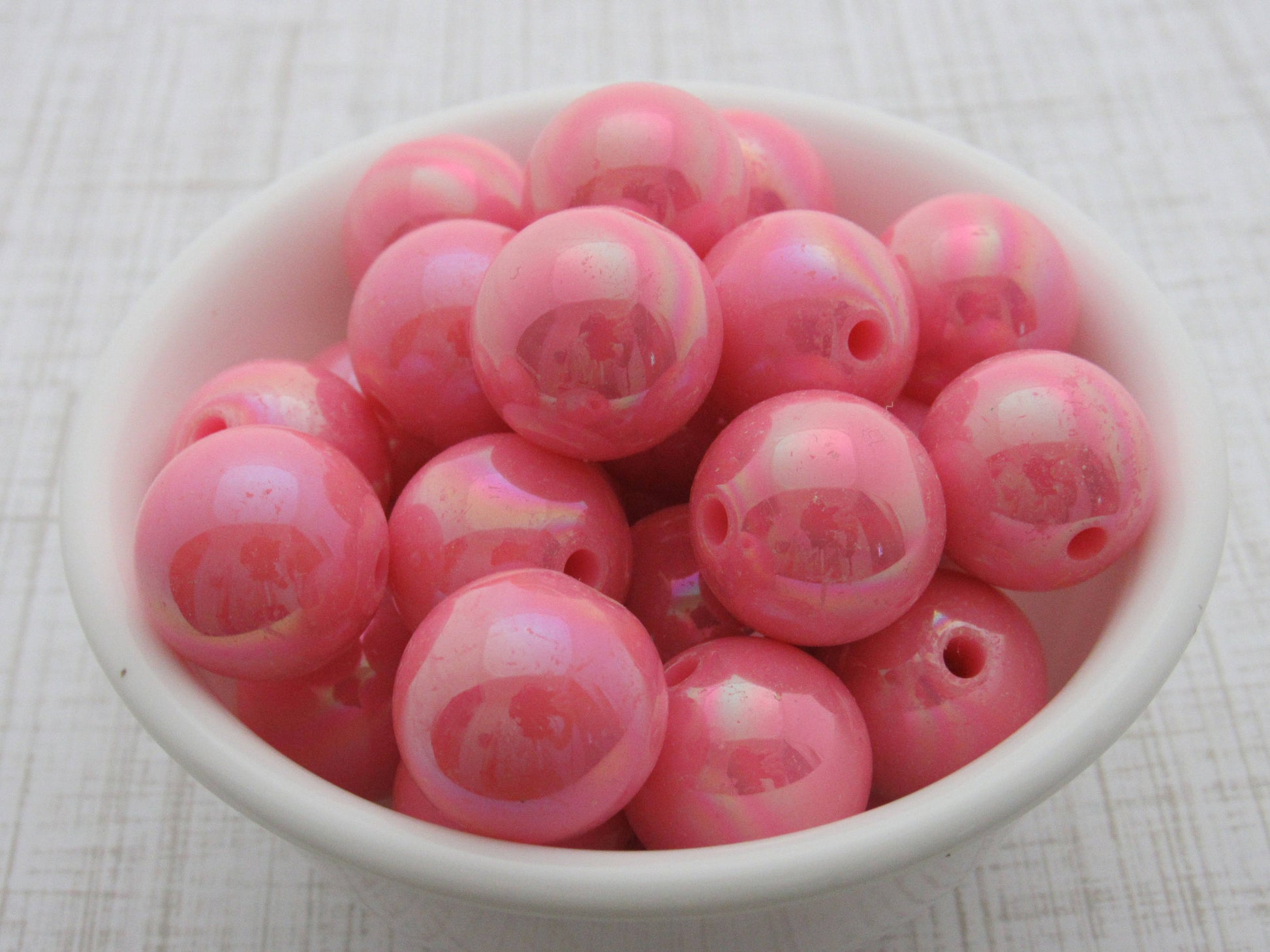 20mm AB Pink Bubblegum Bead, Chunky Round Acrylic Bead, AB Gum Ball Bead, Chunky Bead Supply, Bubblegum Necklace Supply Beads