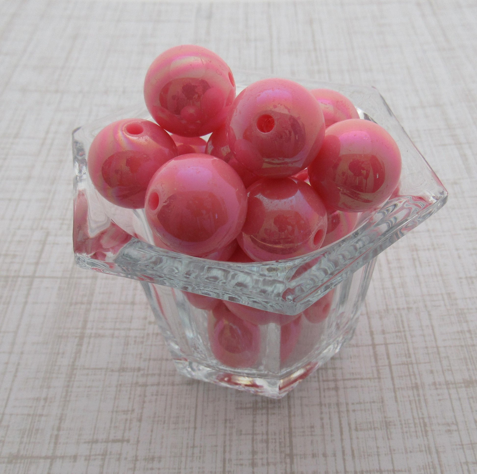 20mm AB Pink Bubblegum Bead, Chunky Round Acrylic Bead, AB Gum Ball Bead, Chunky Bead Supply, Bubblegum Necklace Supply Beads