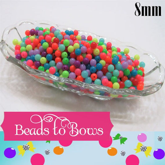 Sale 100 count 1.99 Neon Chunky Beads, Necklace Supply Bead, Gumball Beads, Bubblegum Beads, DIY Bead Supply
