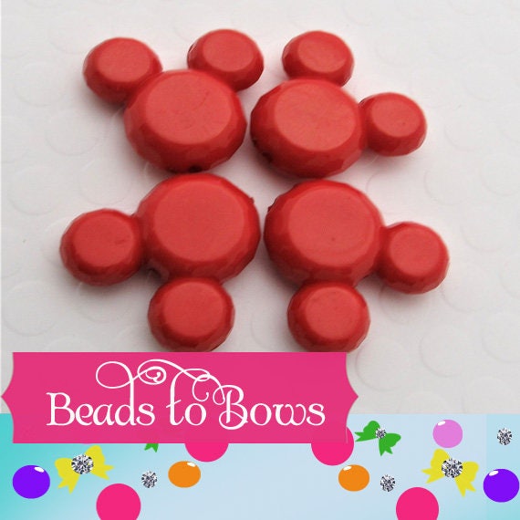 Red Minnie Mouse Bubblegum bead, Acrylic Mickey Mouse Beads, Chunky Minnie Mouse Bead, Gumball Mickey, Chunky Mickey Necklace Bead