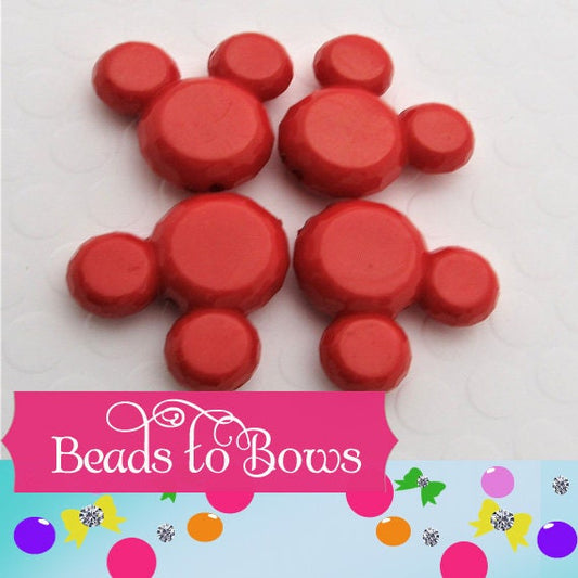 Red Minnie Mouse Bubblegum bead, Acrylic Mickey Mouse Beads, Chunky Minnie Mouse Bead, Gumball Mickey, Chunky Mickey Necklace Bead