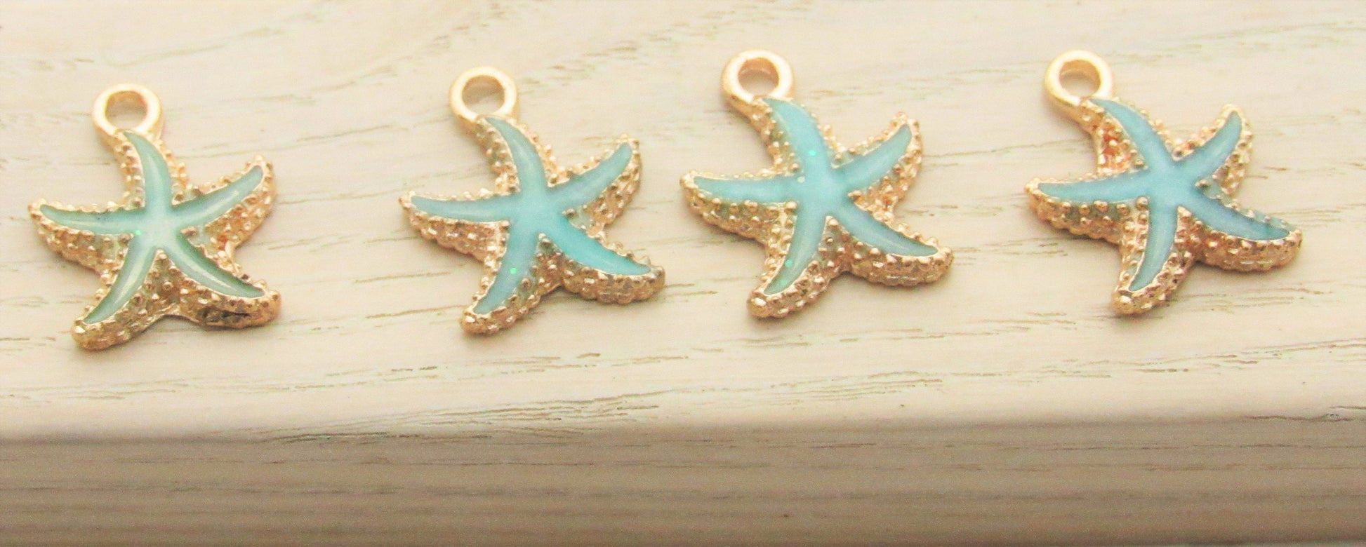 2 Enamel Star Fish Charms, Star Fish Charm 16mm X 15mm Charms, Hair bow Center, Scrapbook Accessories, Enamel Star FishCharm.