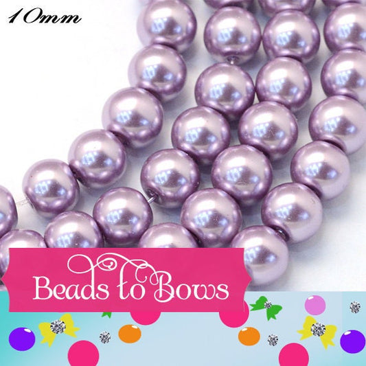 10mm Plum Bubblegum Pearls, Chunky Pearls, Glass Pearls, Gumball Pearls, Bubblegum Necklace Supply Bead, Jewelry Supply,  Supply