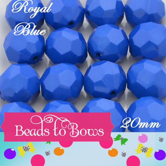 20mm Solid Royal Faceted Beads, 10ct. Bubblegum Beads, Gumball Beads, Acrylic Bead, Bubblegum Bead, Solid Round Bead, Chunky Necklace Supply