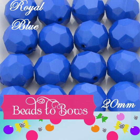 20mm Solid Royal Faceted Beads, 10ct. Bubblegum Beads, Gumball Beads, Acrylic Bead, Bubblegum Bead, Solid Round Bead, Chunky Necklace Supply