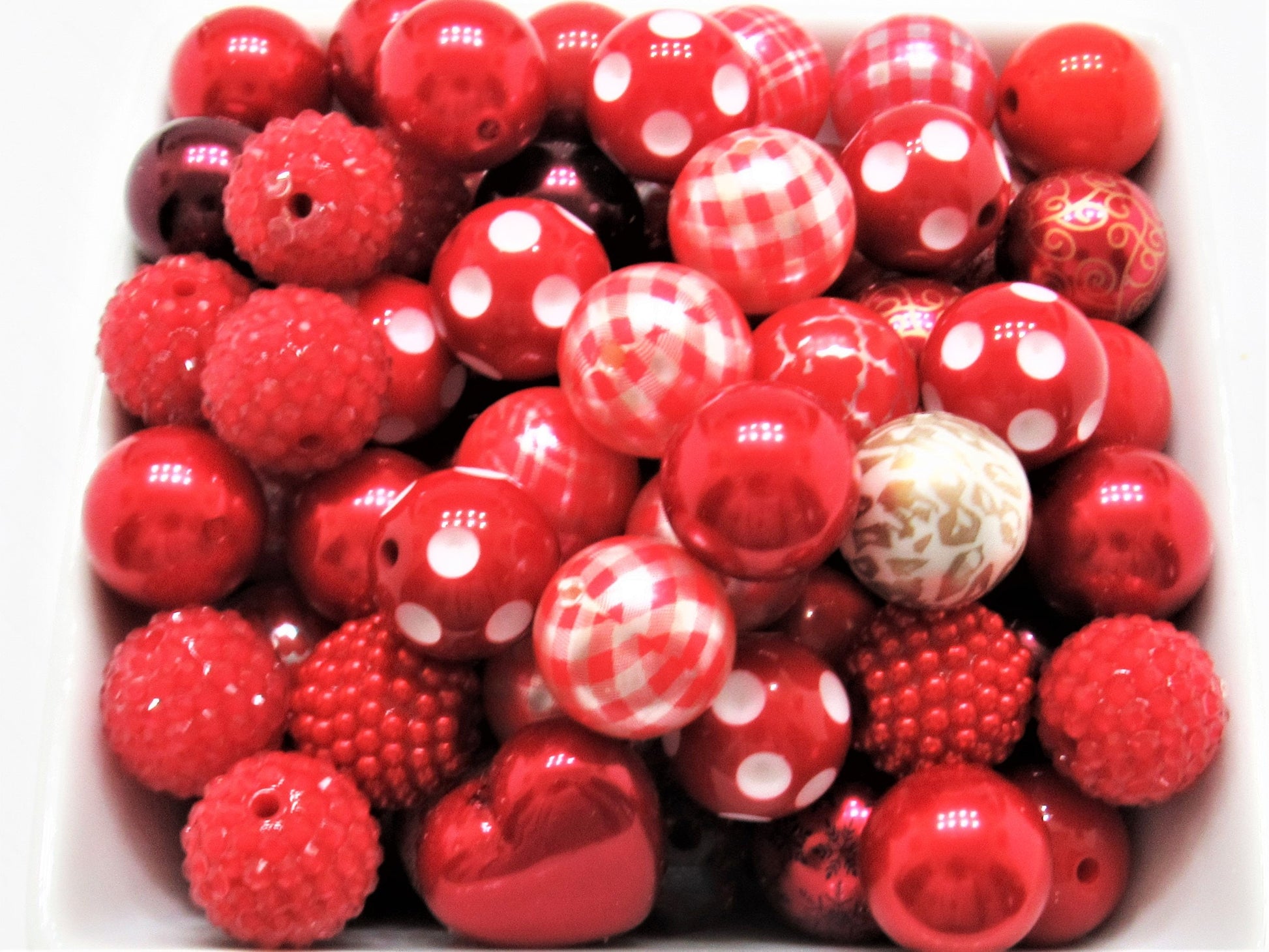 12 or 24 Ct. 20mm Bubblegum Assorted Reds Beads, Beadable Pen Beads, Acrylic Beads, Bubblegum Beads, Round Bubblegum Bead
