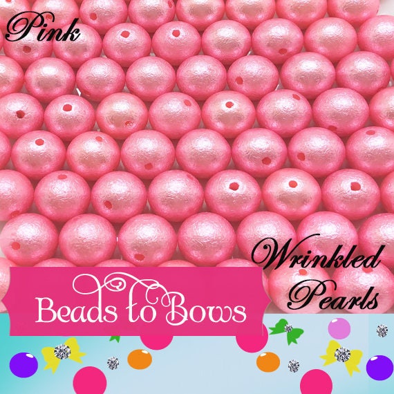 20mm Pink Wrinkled Bubblegum Pearl Beads, Chunky Gumball Beads,  Round Wrinkled Pearls, Acrylic  Beads, Chunky Necklace Supply Bead,