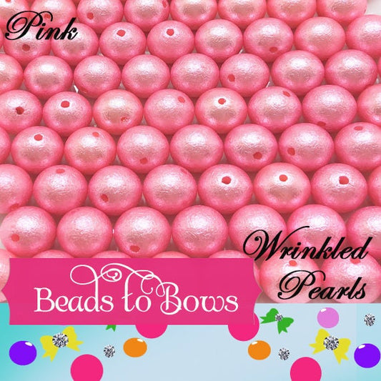 20mm Pink Wrinkled Bubblegum Pearl Beads, Chunky Gumball Beads,  Round Wrinkled Pearls, Acrylic  Beads, Chunky Necklace Supply Bead,