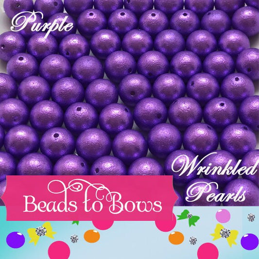 20mm Purple Wrinkled Bubblegum Pearl Beads, Chunky Gumball Beads,  Round Wrinkled Pearls, Acrylic  Beads, Chunky Necklace Supply Bead,