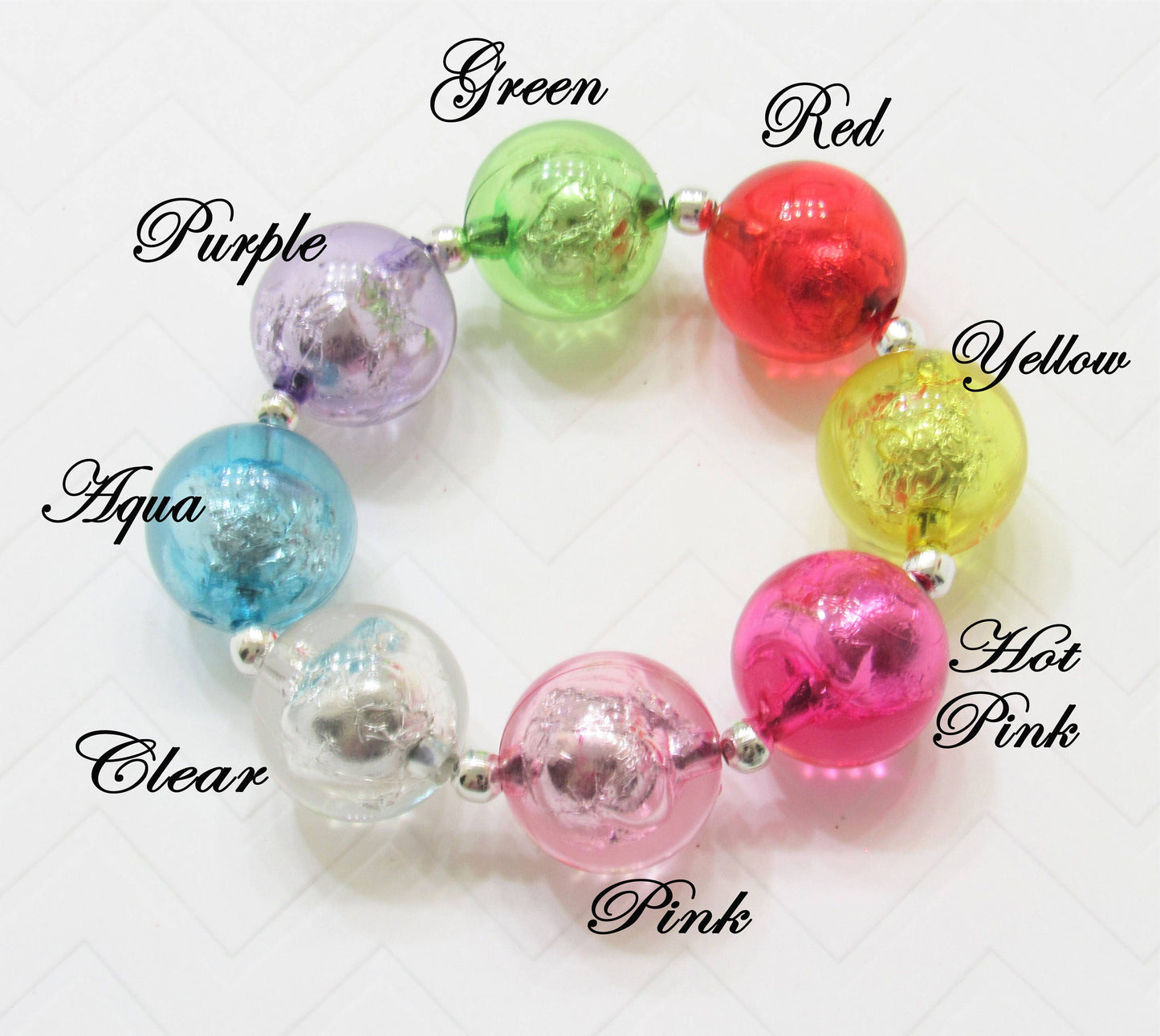 20mm Foil Beads, Bubblegum Bead In A Bead, Chunky Foil Bead is a Bead, Chunky Bubblegum Necklace Bead Supply, Assorted Colors You Choose