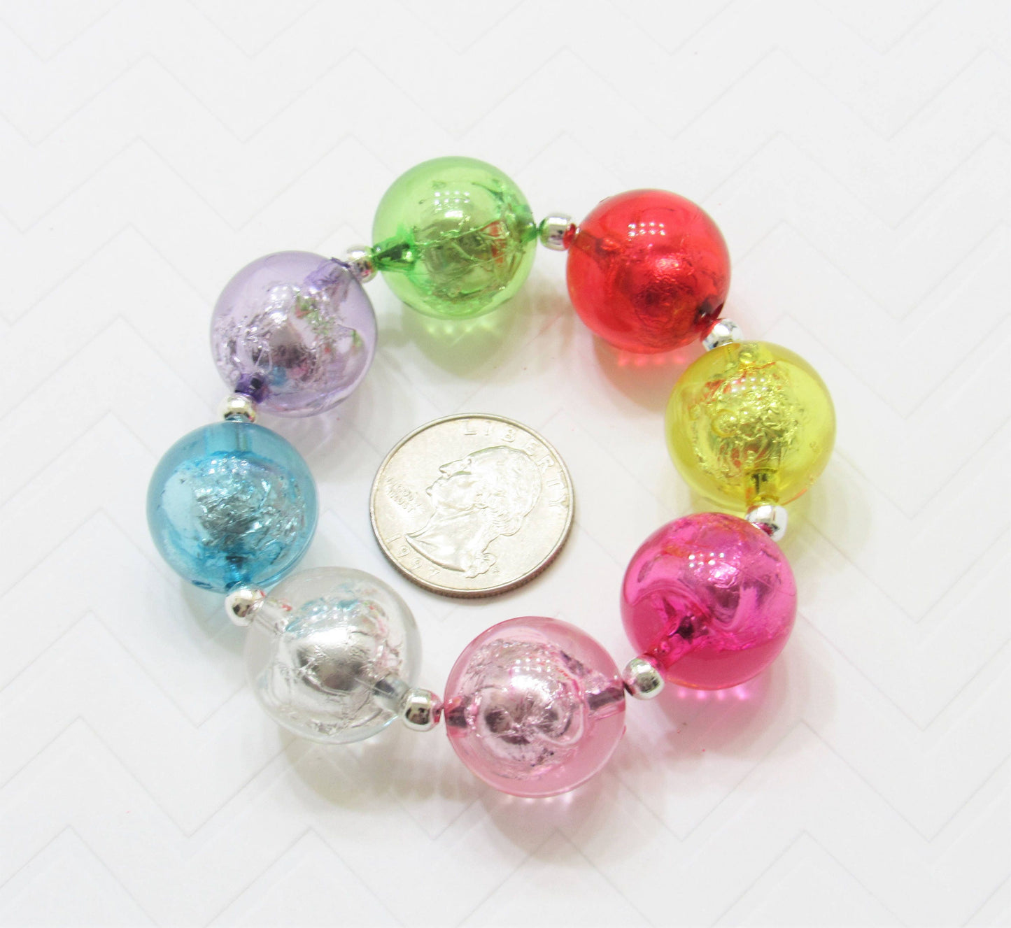 20mm Foil Beads, Bubblegum Bead In A Bead, Chunky Foil Bead is a Bead, Chunky Bubblegum Necklace Bead Supply, Assorted Colors You Choose