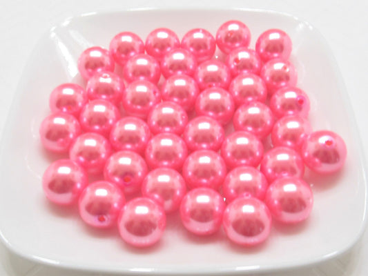 20mm Pearl Pink Pearl Beads, Chunky 10ct. Pearl Beads, Bubblegum Beads, Chunky Beads, Faux Pearl Beads, Gumball Pearl Beads, Supply Beads