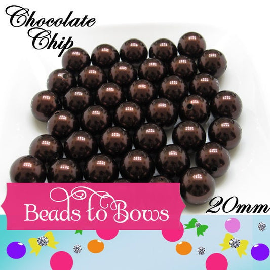 20mm Chocolate Chip Pearls, Chunky Bubblegum Beads, Acrylic Bubblegum Bead, Gumball Pearl Beads, Chunky Necklace Supply Beads
